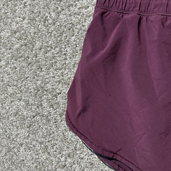 Lululemon Womens Size 8 Burgundy Swiftly Relaxed Fit Running Shorts - Picture 4 of 10